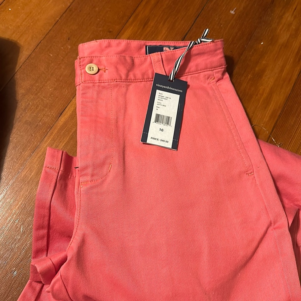 Vineyard Vines youth size 16 NWT Club Pant Solid color:Jetty Red